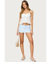 Edikted Women's Tamora Eyelet Babydoll Tank Top