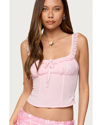 Edikted Women's Wynne Chiffon Ruffle Corset