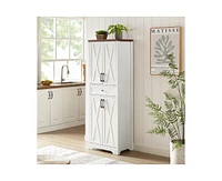 Casainc 68" White Freestanding Tall Kitchen Cabinet