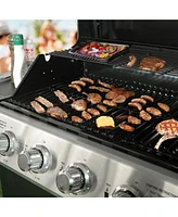 Grill Boss 4-Burner Gas Grill with Side Burner, Cover, Shelves, & Bottle Opener