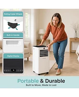 SereneLife Portable Air Conditioner & Heater - 8000 Btu (Ashrae) Compact Home A/C Unit with Cooling and Heating, Includes Window Mount Kit (White)