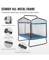 Slickblue Kids Trampoline Indoor Outdoor Mini with Gymnastics Bar Hammock for Toddlers 3+