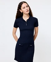 French Connection Women's Ribbed Knit Polo Shirt