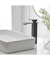 Greenspring Waterfall Single Hole Single Handle Bathroom Vessel Sink Faucet in Matte Black