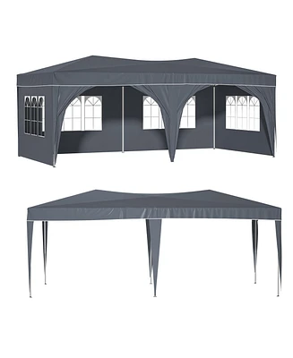Mondawe 10'x20' Commercial Pop-Up Canopy Tent with 6 Sidewalls