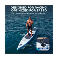Free-Flow Stand-Up Paddle-Board - Woven Drop-Stitch and Double Layer Side Inflatable Sup with Double-Action Hand Pump (Black)