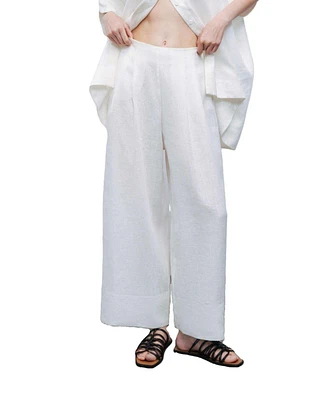 Nocturne Women's Linen Double Leg Pants