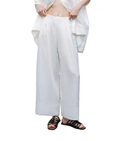 Nocturne Women's Linen Double Leg Pants