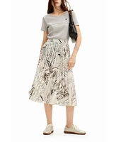 Desigual Women's Midi text skirt