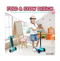 3-Wheel Foldable Kids Scooter - Child Toy Scooter with Built-in Led Wheel Lights