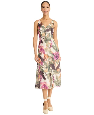 Maggy London Women's Printed Voile Sleeveless A-Line Dress