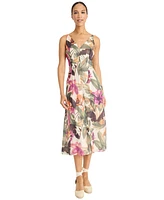 Maggy London Women's Printed Voile Sleeveless A-Line Dress