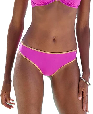 Lascana Women's Metallic Trim Classic Bikini Swimsuit Bottom