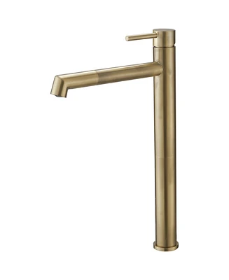 Greenspring Single Hole Handle Bathroom Vessel Sink Faucet With Supply Hose Black Gold