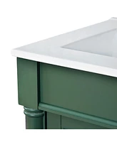 Casainc 24" Vanity with Sink and 2-Tier Shelf, Modern Freestanding Cabinet
