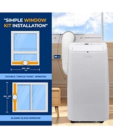 SereneLife Portable Air Conditioner - Compact Home Ac Cooling Unit with Built-in Dehumidifier & Fan Modes, Includes Window Mount Kit (12,000 Btu)