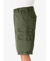KingSize Men's Big & Tall 12" Side Elastic Cargo Shorts