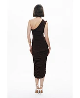 Nocturne Women's Twist Detail One-Sleeve Maxi Dress