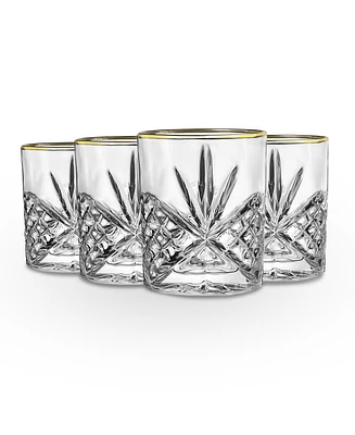 Godinger Dublin Gold Double Old Fashioned Glasses, Set of 4