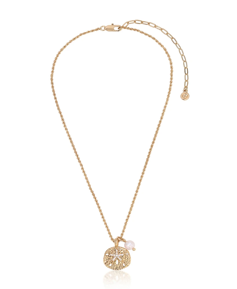 Ettika Sand Dollar Pendant Charm Necklace