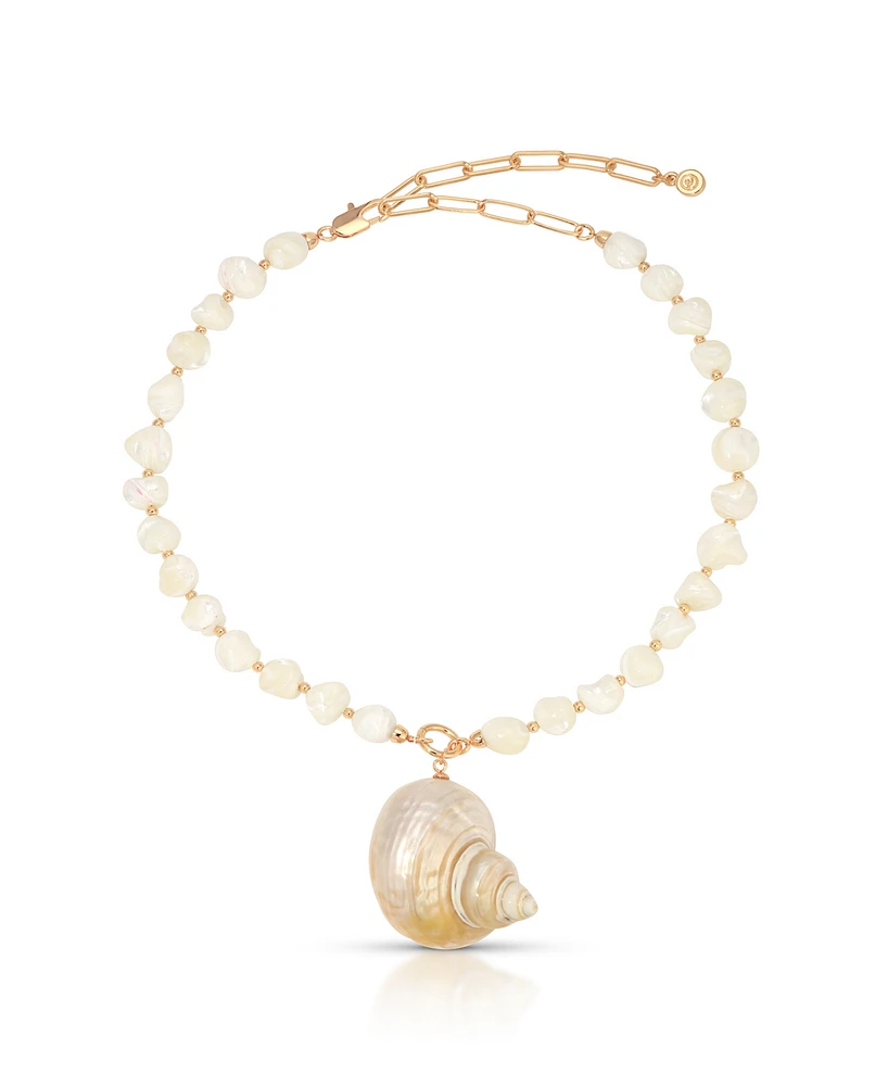 Ettika Sunken Treasure Shell Pendant Necklace