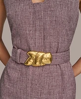 Donna Karan New York Women's Front-Zip Belted Sheath Dress