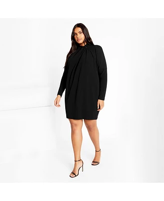City Chic Women's Wrap Neck Dress