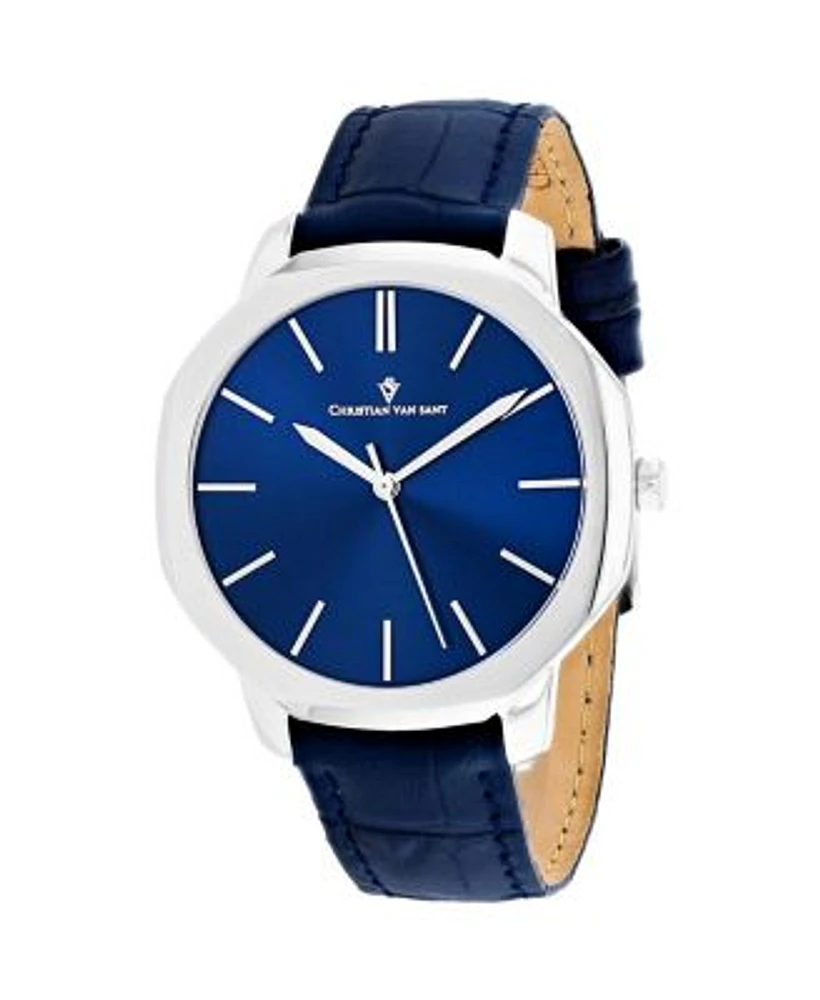 Christian Van Sant Mens Octavius Slim Blue Dial Watch Cv0532