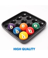 Gse Games & Sports Expert Black Plastic Billiard Ball Carrying Tray, Pool Ball Storage Holder for 2.25-Inch Regulation Size Balls