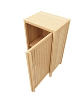 Casainc Bathroom Storage Cabinet with Door and Adjustable Shelf, Freestanding Floor Organizer for Multiple Rooms