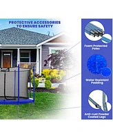 Plexalife Ft Round Trampoline Set with Safety Enclosure System - Backyard Trampoline - Outdoor Trampoline for Kids