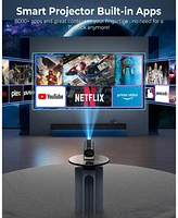 Elephas Mini Projector, 4K 1080P Support projector with wifi and bluetooth,with Android Tv Os 8000 plus Apps for Phone Stick Laptop Hdmi