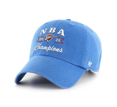 '47 Brand Men's Blue Oklahoma City Thunder 2025 Nba Finals Champions Clean Up Adjustable Hat