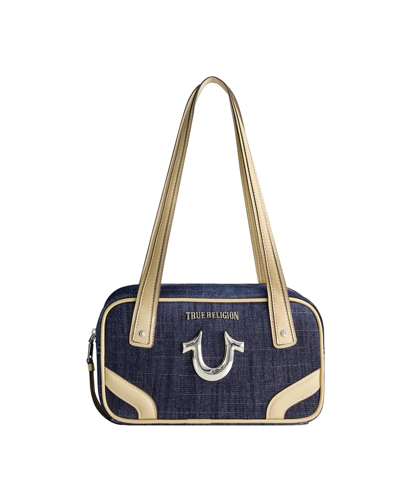 True Religion Small Denim Bowling Satchel