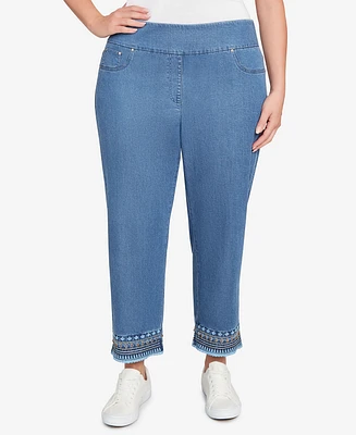Ruby Rd. Plus Soft Beaded Embroidery Jeans