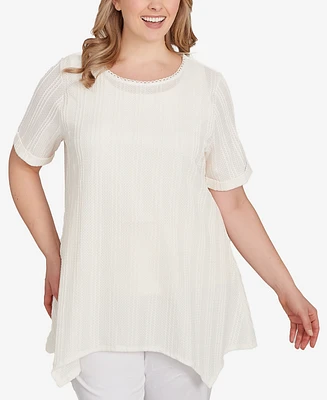 Ruby Rd. Plus Solid Crinkle Knit Top