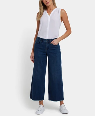 Nydj Women's Teresa Wide Leg Ankle Jeans Fray Hems