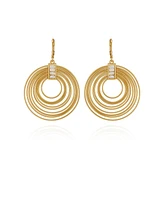 Vince Camuto Tiered Gold Hoop Earrings with Baguette Crystals