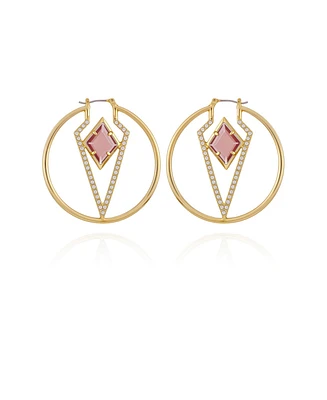 Vince Camuto Gold Tone Geometric Hoop Earrings