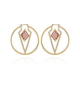 Vince Camuto Gold Tone Geometric Hoop Earrings