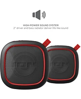 Ion iSP153 Magnet Rocker 2-Pack - Portable Bluetooth Speaker 2 Pack - IPX5 (Black)