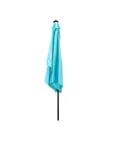 10 x 6.5t Rectangular Patio Solar Led Lighted Outdoor Umbrellas with Crank and Push Button Tilt