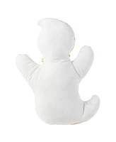 Glitzhome Halloween Hooked Ghost Shaped Pillow, 12" x 4"