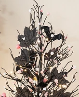 Glitzhome 20" Lighted Pink Halloween Berries Table Tree