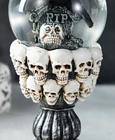 Glitzhome 7.25"H Halloween Resin Stacked Skull Waterglobe