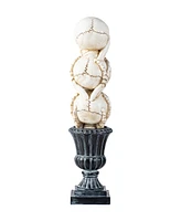 Glitzhome 18" Halloween Resin Stacked Skull Table Decor