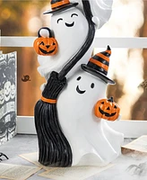 Glitzhome 21.75" Halloween Resin Stacked Ghost Porch Decor
