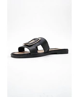 Millie Leather Buckle Slide (Women)
