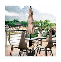 10 Feet 3 Tier Outdoor Patio Umbrella with Double Vented