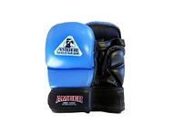 Amber Sports Mma Safety Training Gloves,Premium Leather,Adjustable Velcro Closure,Durable &Comfortable for Sparring,Bag Work & Workouts,Blue,Small